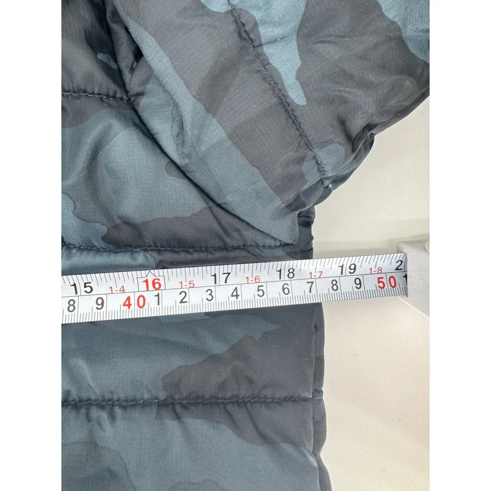 Under Armour Puffer Jacket Kids Large Blue Camo Storm Hooded Coat Reversable
